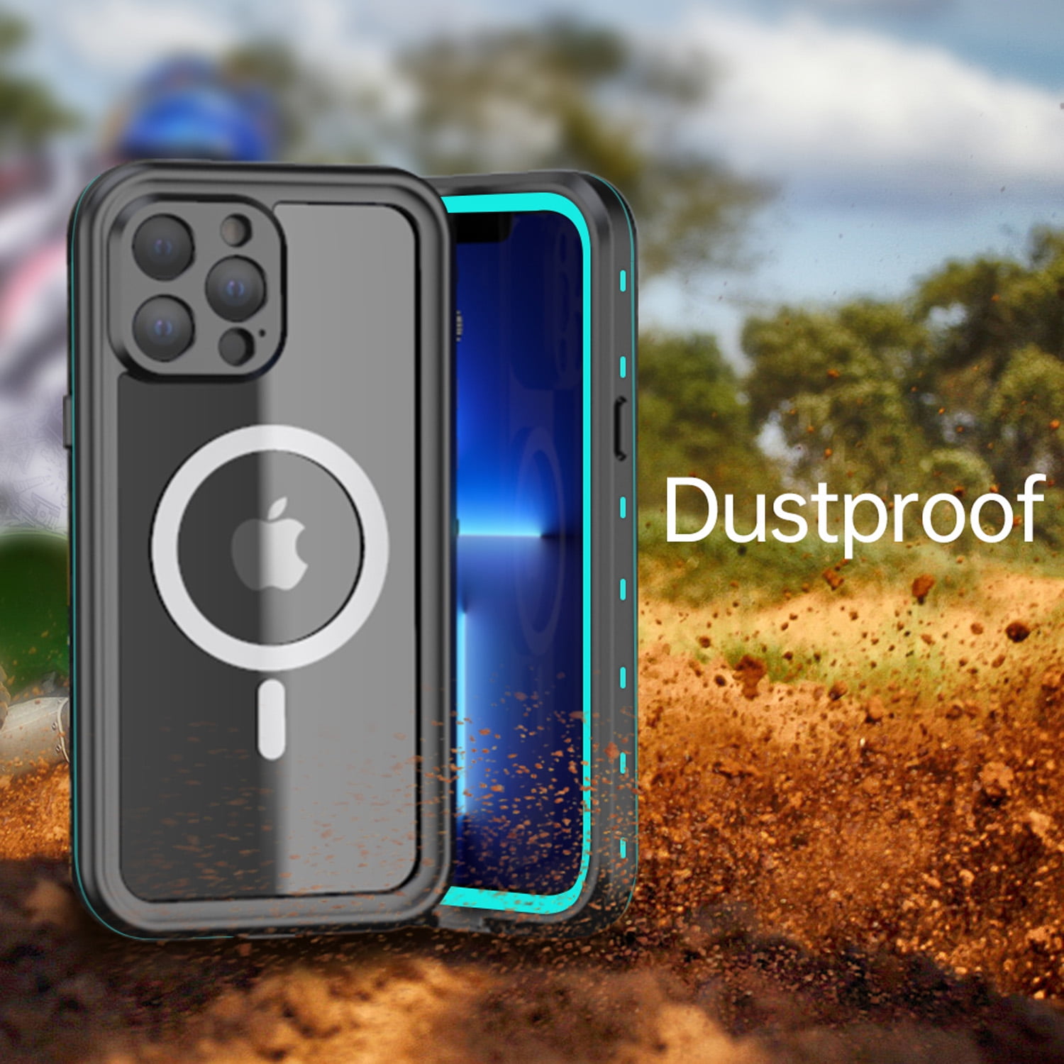 Allytech iPhone 14 Pro Case Waterproof, Magsafe Wireless Charging Full Body Protection Dust Proof Waterproof Build-in Screen Protector Daily Use Phone Case Cover for Apple iPhone 14 Pro - Blue