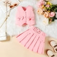 thumbnail image 4 of BLVB Kids Girls Summer 2 Piece Outfits Solid Color Sleeveless Button Vest Tank Tops Pleated Skirt with Belt Fashion Clothes Set, 4 of 6