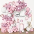 thumbnail image 1 of Kit de arco de globos A Archloon de 156 piezas, rosa y blanco, látex, 1 of 5