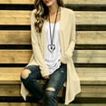 thumbnail image 6 of Oksale Womens Lightweight Long Cardigan Soft Cozy Long Sleeve Cotton Linen Cardigans Open Front Asymmetrical Hem Casual Jackets Casual Shirts Khaki XL, 6 of 9
