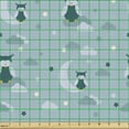 thumbnail image 2 of Ambesonne Owl Fabric by the Yard Upholstery, Night Birds on Moons Clouds Art, 5 Yards, Pale Petrol Blue Marigold, 2 of 5