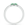 thumbnail image 2 of ANGARA Natural Vintage Inspired Two Stone Emerald Ring with Diamonds in 14K White Gold for Women (Size-3mm) | May Birthstone, Birthday, Anniversary, Jewelry Gift for Women | Natural Emerald Ring, 2 of 8