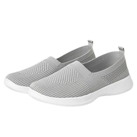 

lizyue Sport Shoes Mesh Slip On Lightweight Solid Color Soft Sole Knitting Sock Sneakers Footwear