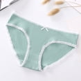 thumbnail image 4 of Jamicy Underwear for Women Bow Thongs Mid Waist Panties V-Shape Design Floral Lace Lightweight Comfort Underwear Breathable Panties, 4 of 5