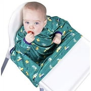 Weaning Bib - BIBaDO, Green Dinosaur - Award Winning Coverall, Ideal for Baby Led Weaning, Long sleeves, Waterproof & Stain resistant