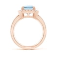 thumbnail image 2 of Angara Natural 3 Ct. Aquamarine with Diamond Halo Ring in 14K Rose Gold for Women (Ring Size: 3), 2 of 9