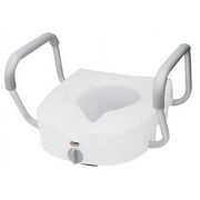 Carex EZ Lock Raised Toilet Seat with Handles, Adjustable Removable Arms, Adds 5", 300 lb Capacity
