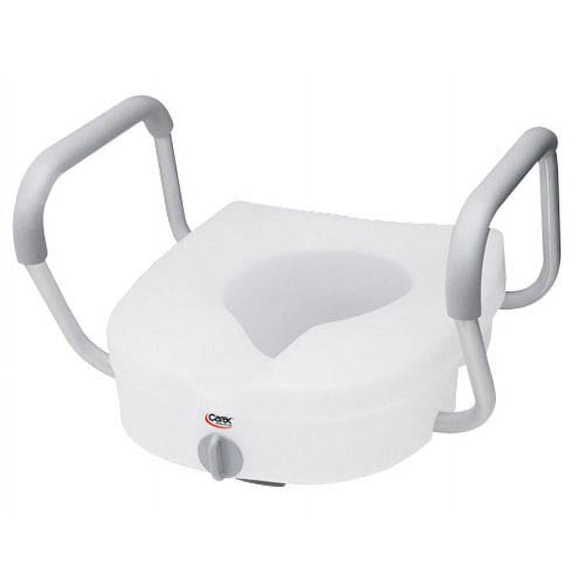 Carex Health Brands E-Z Lock White Elevated Toilet Seat Aluminum/Plastic 5 in. H X 22 in. L
