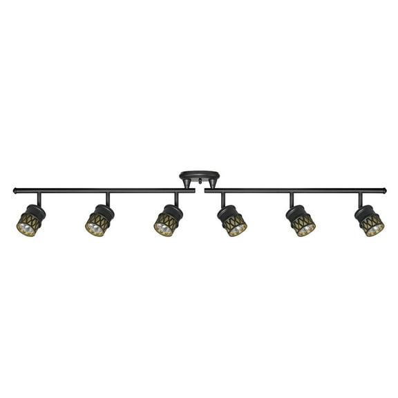 Globe Electric 50 Watt Grayson 6-Light Oil Rubbed Bronze Foldable Track Lighting, 59086