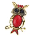 thumbnail image 1 of Broche de búho turquesa con de imitación rojos, alfiler para el pecho, insignia, alfiler, joyería Zulema Animal Bird Brooch, 1 of 8