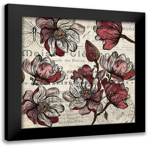 Kimberly, Allen 12x12 Black Modern Framed Museum Art Print Titled - Magnolia Series 4