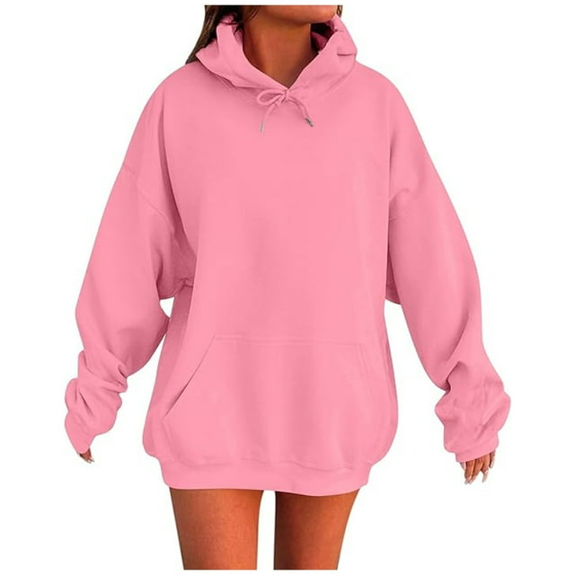 aidice Hoodies Sweatshirts for Women Drawstring Loose Fall Winter Pullover Tops with Kangaroo Pockets