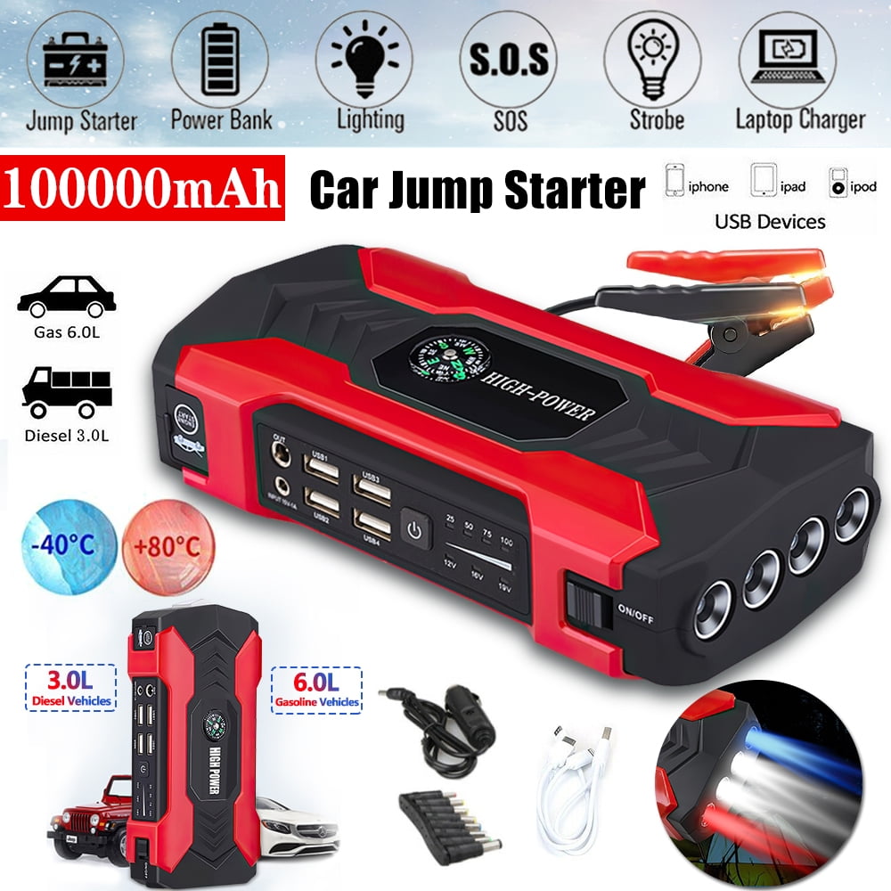 MDHAND Car Jump Starter, 100000mAh Portable Charger Power Bank with LED