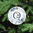 thumbnail image 5 of Christmas Ornament Christmas Monogram Personalized Double-Sided Printed 3" Ceramic Christmas Ornament Letter Q with Snowman Winter Flowers for Boys Girls Round Ceramic Christmas Decoration, 5 of 5