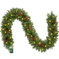 thumbnail image 7 of Joyfy 9FT Christmas Garlands with 100 LED, 27 Pine Cones, 27 Red Berries, 8 Modes for Outdoor Indoor Xmas Decoration Fireplace Stairs Doorway Railings Decor, Battery Operated, 7 of 7