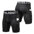 thumbnail image 4 of Pantalones cortos de hombre 3 Pack Men Compression Shorts Ropa interior de entrenamiento activo con bolsillo YEL Pantalones cortos de hombre, 4 of 5