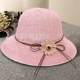 thumbnail image 5 of Ladies Sun Hat - Bowknot Flower Decor - Summer Wide Brim Floppy Bucket Hat for Women Girls, 5 of 7