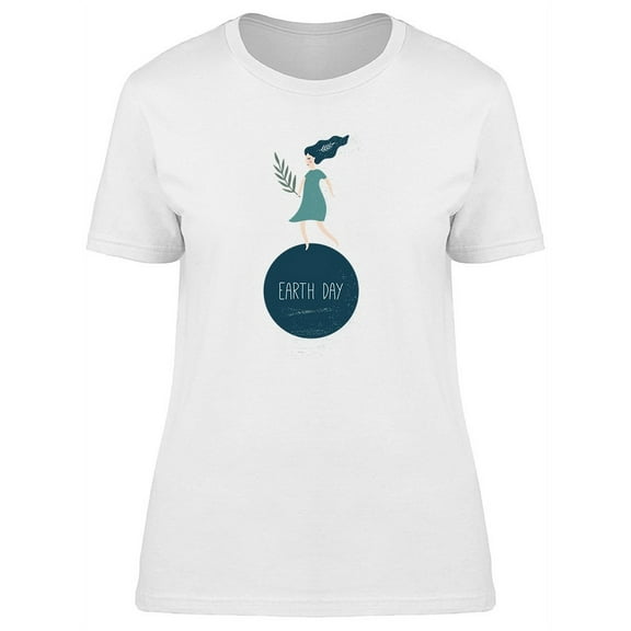 Cute Woman Earth Day T-Shirt Women -Image by Shutterstock, Female Medium