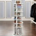 thumbnail image 5 of GVN Shoe Rack Organizer,Shoe Storage Cabinet,8 Tier Rotating Shoe Rack Tower, Spinning Shoe Display, 360 Shoe Rack Storage Round Carousel, White, 5 of 12
