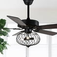 thumbnail image 1 of Bella Depot 42 Inch Black  Industrial Ceiling Fan with Dimmable Light Kit and Remote Control, Modern Reversible Ceiling Fan with Metal Cage Shade, 1 of 6