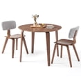 thumbnail image 1 of Costway 3 PCS Dining Table Set with 2 Padded Dining Chairs, Circle Dinner Dinette Table Gray & Walnut, 1 of 9