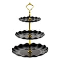 thumbnail image 2 of Bandeja de almacenamiento de 3 capas Macarena Soporte para cupcakes de postre Negro, 2 of 7