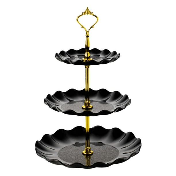 Bandeja de almacenamiento Soporte para pasteles Postre Regalo Decoración Almacenamiento de pasteles Bandeja para servir para Negro