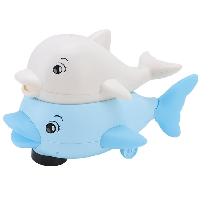 Juguete de agua con rociador de baño de delfín, juguete de agua con rociador automático de inducción con luz musical para bebé