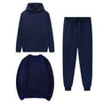 thumbnail image 1 of Timegard Ensemble 3 Pcs pour Femmes Sweat à Capuche Manches Longues avec Poche Pull Col Rond Bas Resserré Ensembles Pantalons, 1 of 5