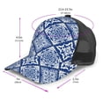 thumbnail image 2 of Lsque Stylized Flowers Vintage Boho Printed Trucker Hat - Baseball Cap for Men Women - Breathable Mesh Side, Adjustable Fit - for Casual Wear, 2 of 7