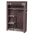 thumbnail image 5 of Tcbosik Portable Wardrobe Closet with Non-Woven Fabric Cover, Clothes Rack with Side Pocket, Hanging Rod and Storage Shelves for Bedroom, Easy Assembly, Dark Brown, 5 of 8