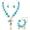 Blue-3 Set, variant on Natural Seashell Choker Necklaces Earrings Jewelry Set for Women Starfish Shell Freshwater Pearl Collar Necklaces for Women Irregular Mother of Pearl Jewelry Set(ST0023-Blue)