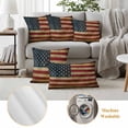 thumbnail image 6 of Independence Day Pillow Covers 2 Pack Retro American Flag Blue Star Red White Stripe Pillowcase Waterproof Outdoor Throw Pillow Cover for Patio Garden Square Cushion 16”x16”, 6 of 9