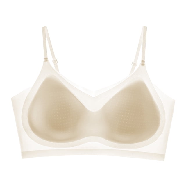 The New Ice Silk Seamless Beautiful Back The Thin Suspender Bra With Fixed Cup And Upper Support Is Soft And Skin Friendly And Feels Comfortable.