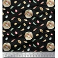 thumbnail image 1 of Soimoi Black Poly Georgette Fabric Nest & Feather Print Fabric by Yard 42 Inch Wide, 1 of 5