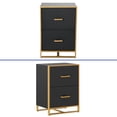 thumbnail image 6 of ModFusion 2-Drawer A4 Letter Legal Hanging File, Nightstand Organizer Modern Wood Metal Frame Cabinet Lamp Printer Stand Bedroom, Black, 6 of 9