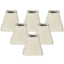 Royal Designs, Inc. Sharp Square Pleated Chandelier Basic Shade CS-831OY-6, Oyster, 2.5 x 5 x 5, Pack of 6