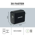 thumbnail image 4 of Liquipel Powertek Two Tone 20W Combo Wall Charger - Black, 4 of 7