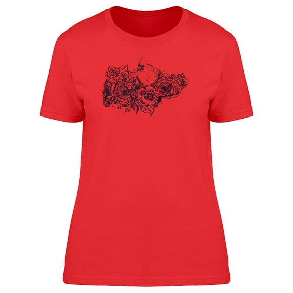 Tufted Titmouse & Roses Tee Women's -Image by Shutterstock