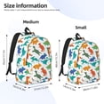 thumbnail image 2 of Honeii Colorful Dinosaur Print Canvas Backpack for School & Outdoor,Laptop Excursion Backpack,Notebook School Bookbag For Men Women,for Work, Travel, and Everyday Use-Small, 2 of 5