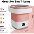 thumbnail image 2 of Portable Washing Machine, Mini 16L Foldable Washer and Dryer with 3 Modes Deep Cleaning, Upgraded Small Collapsible Laundry for Hotel, Apartment, Home and Travel - Pink, 2 of 2