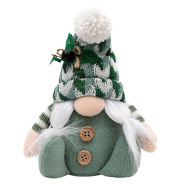 Adornos navideños, divertidos muñecos de Rudolph con nariz brillante, gnomos navideños brillantes, adornos sin rostro.