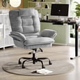 thumbnail image 3 of Bestier Big and Tall Executive Office Chair with Flip-Up Arms for Adults, Adjustable Height, Reclining Office Chair with Headrest & Side Pockets in Grey, 3 of 9