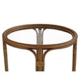 thumbnail image 3 of Gallerie Decor Bimini Transitional Rattan/Glass Side Table in Walnut, 3 of 4
