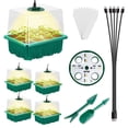 thumbnail image 1 of Mini invernadero para plantas verdes, 5 piezas, 60 celdas LED con luz interior, bandeja para plántulas, caja de cultivo para vivero con cubierta duradera y ventilación, 1 of 3