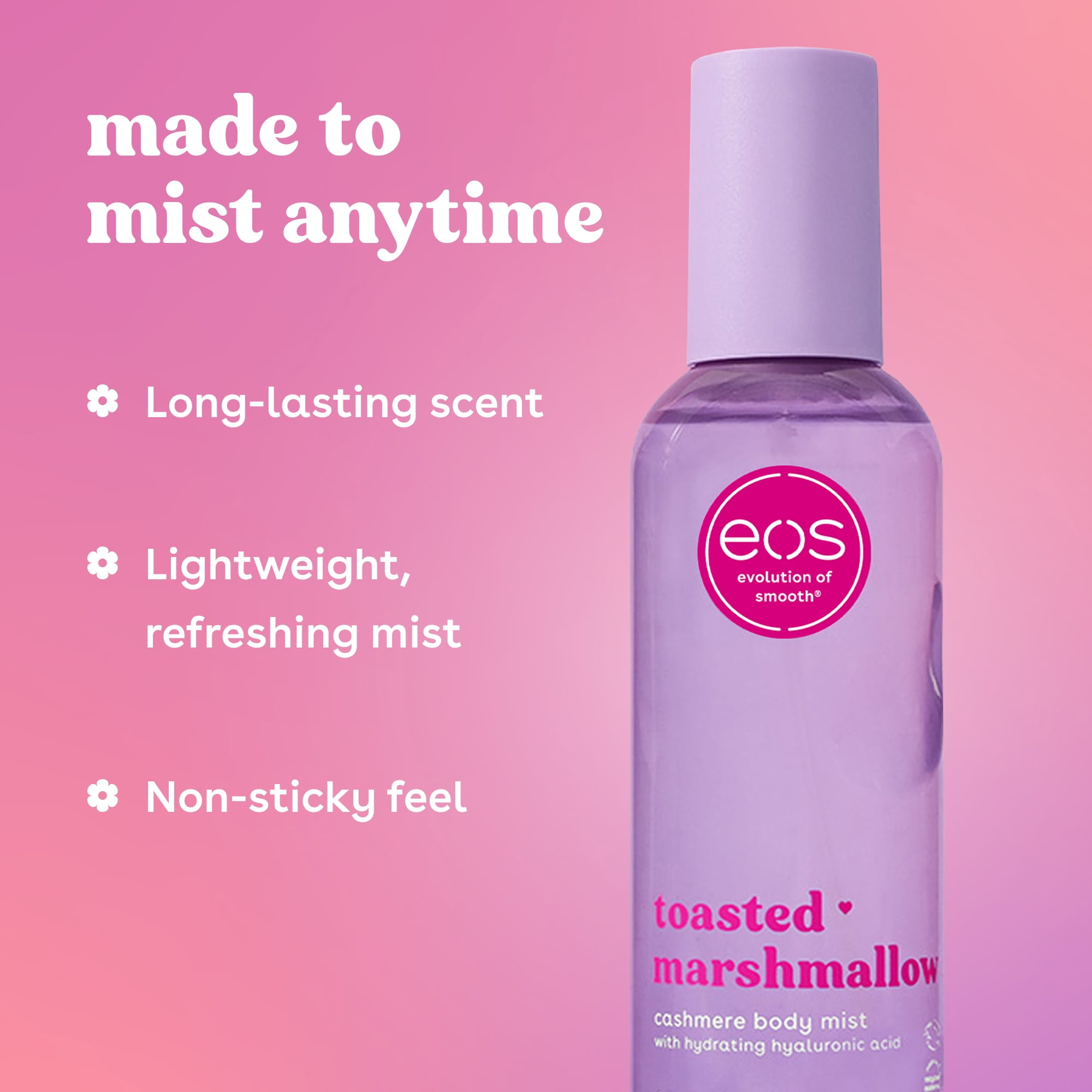 eos Toasted Marshmallow Body Spray for Women, Fine Fragrance Mist, 6 fl oz