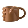 thumbnail image 1 of Taza de café con diseño de puño, 300 ml, cerámica, regalo para amantes del café, para hombres y mujeres. Marrón, 1 of 9