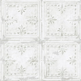 Nuwallpaper Vintage Tin Tile Peel Stick Wallpaper