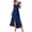 Dark Blue, variant on Vedolay Womens Dresses Women's Elegant Bridesmaid Dresses Square Neck Ruffle Split Midi Formal Dress, L