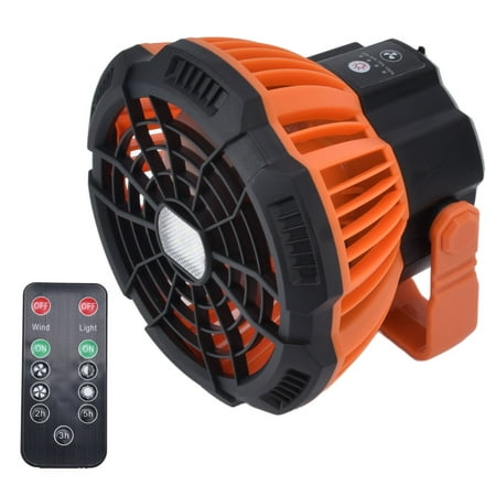 

Rechargeable Fan Camping 2 Control Type Hook Design 180° Rotation Camping Fan With Light For Hiking For Emergency Situations For Outdoor